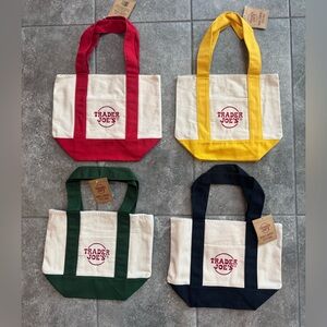 Trader Joe’s mini tote original color red yellow green navy NEW with tag